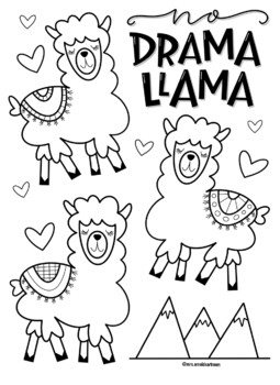 Llama coloring page by mrs arnolds art room tpt