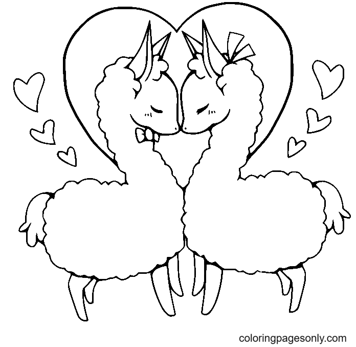 Llama coloring pages printable for free download