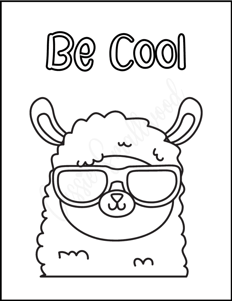 Insanely cute llama coloring pages