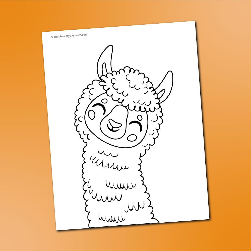 Llama coloring pages â simple everyday mom