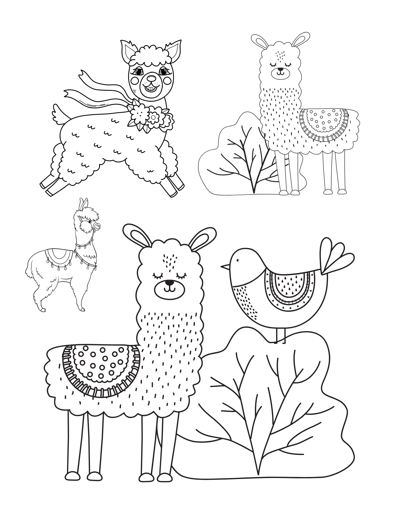 Cute llama coloring pages two kids and a coupon