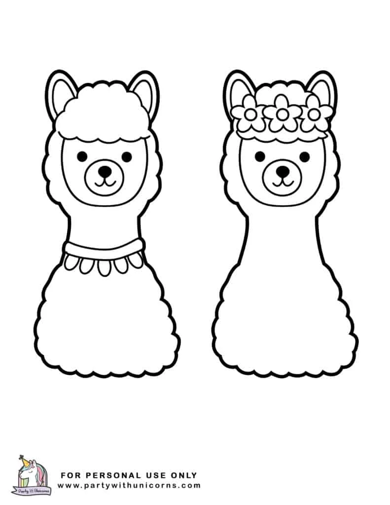 Llama coloring pages