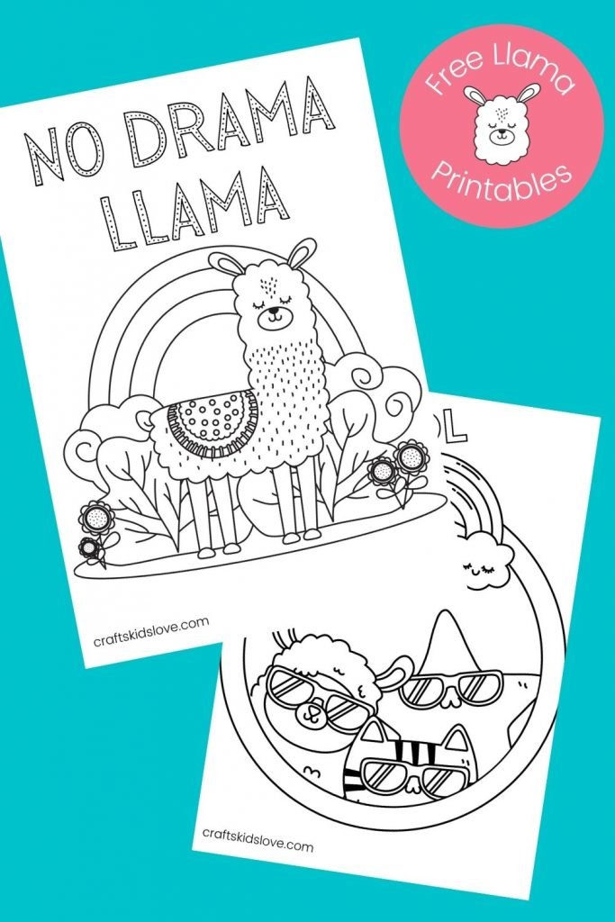 Free printable llama coloring pages