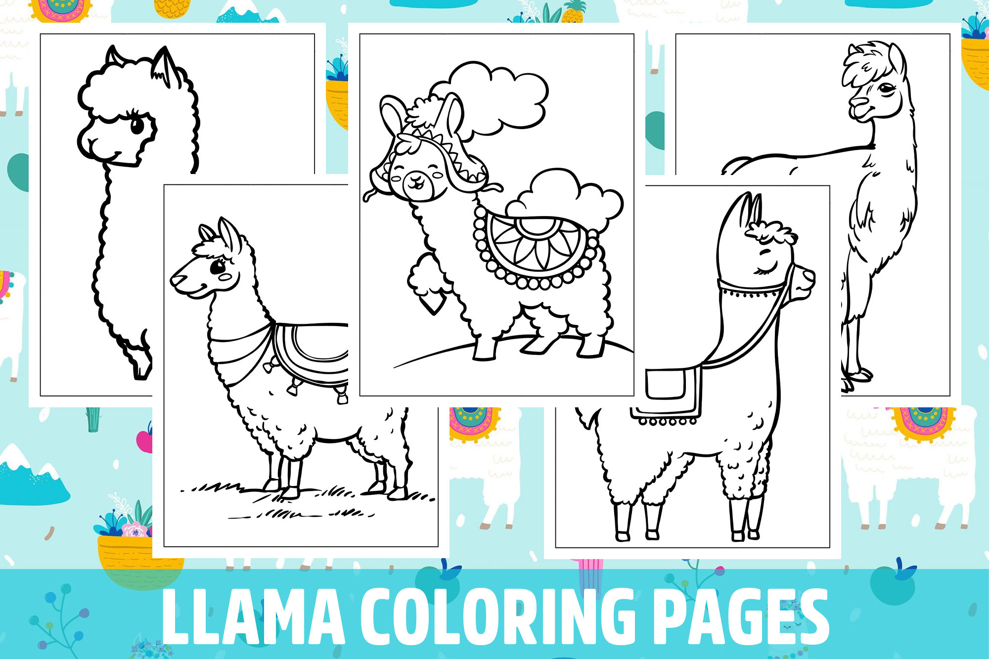 Llama coloring pages for kids girls boys teens birthday school activity made by teachers