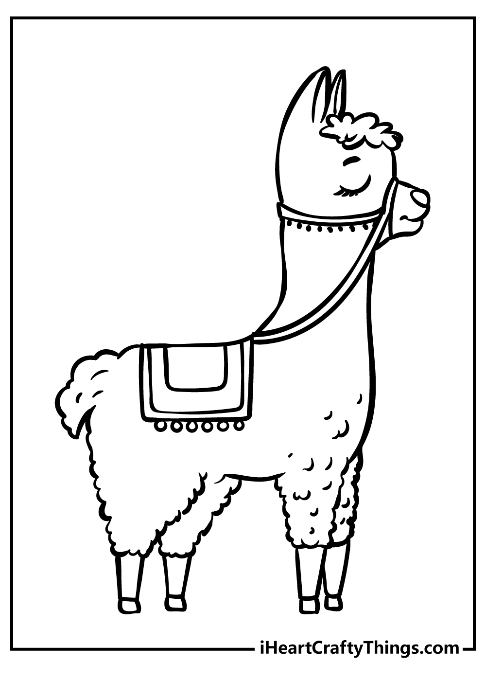 Llama coloring pages free printables