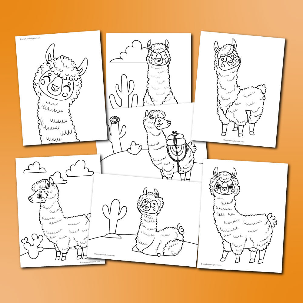 Llama coloring pages â simple everyday mom