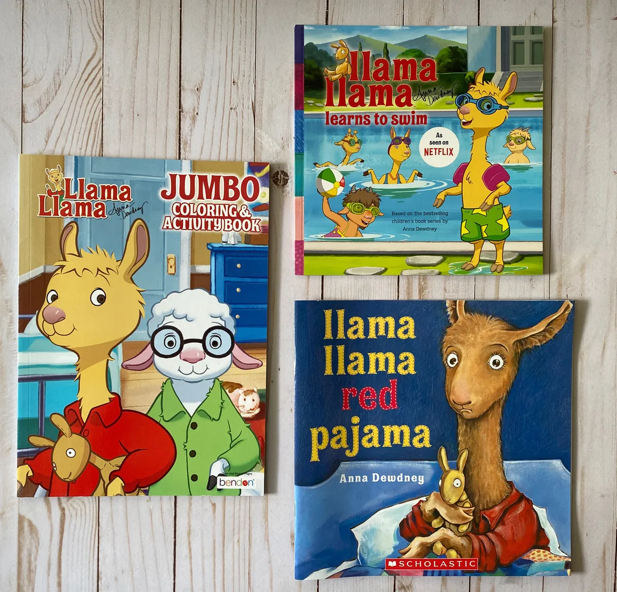 Llama llama book set red pajama learns to swim coloring activity book new