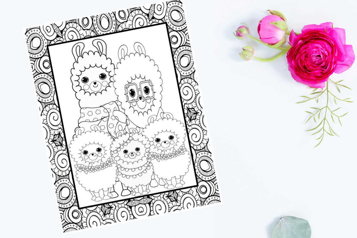 Printable llama coloring pages