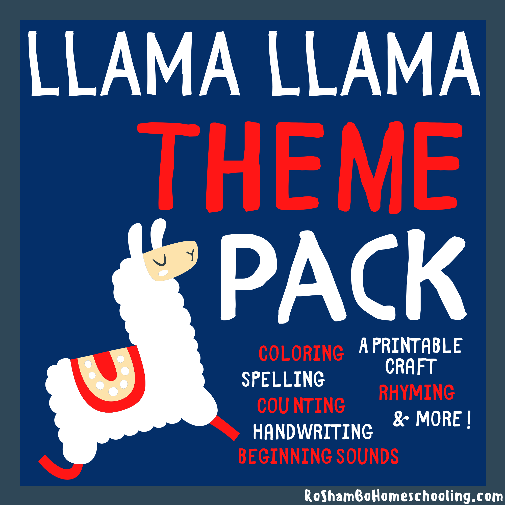 Llama llama activity theme pack