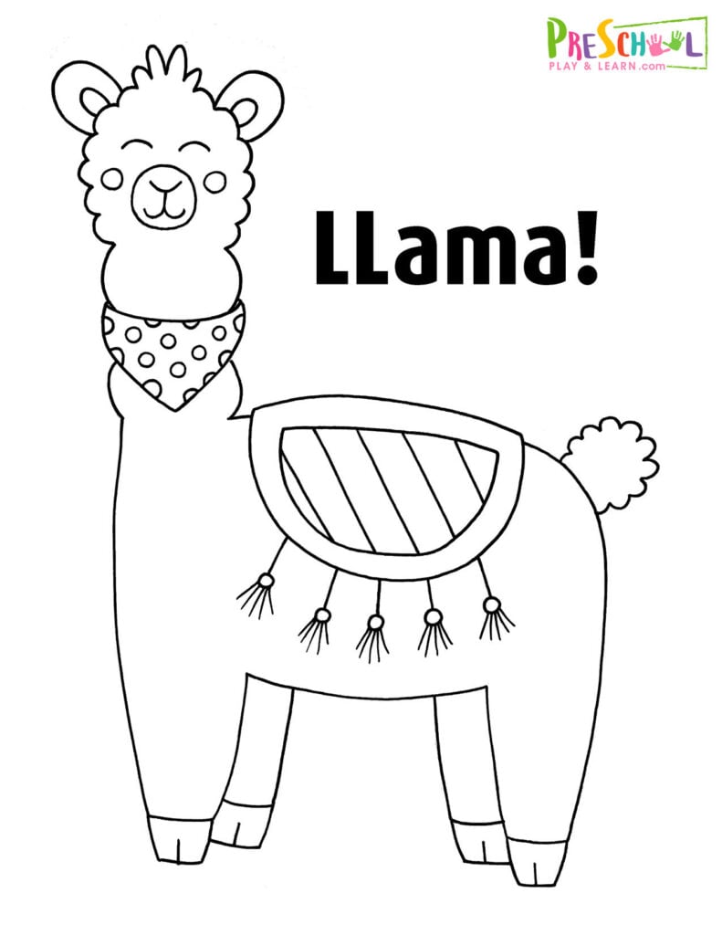 Ð free printable llama worksheets for preschoolers