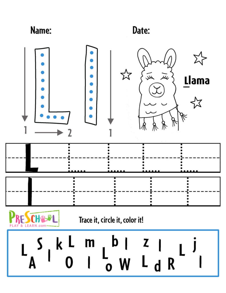 Ð free printable llama worksheets for preschoolers