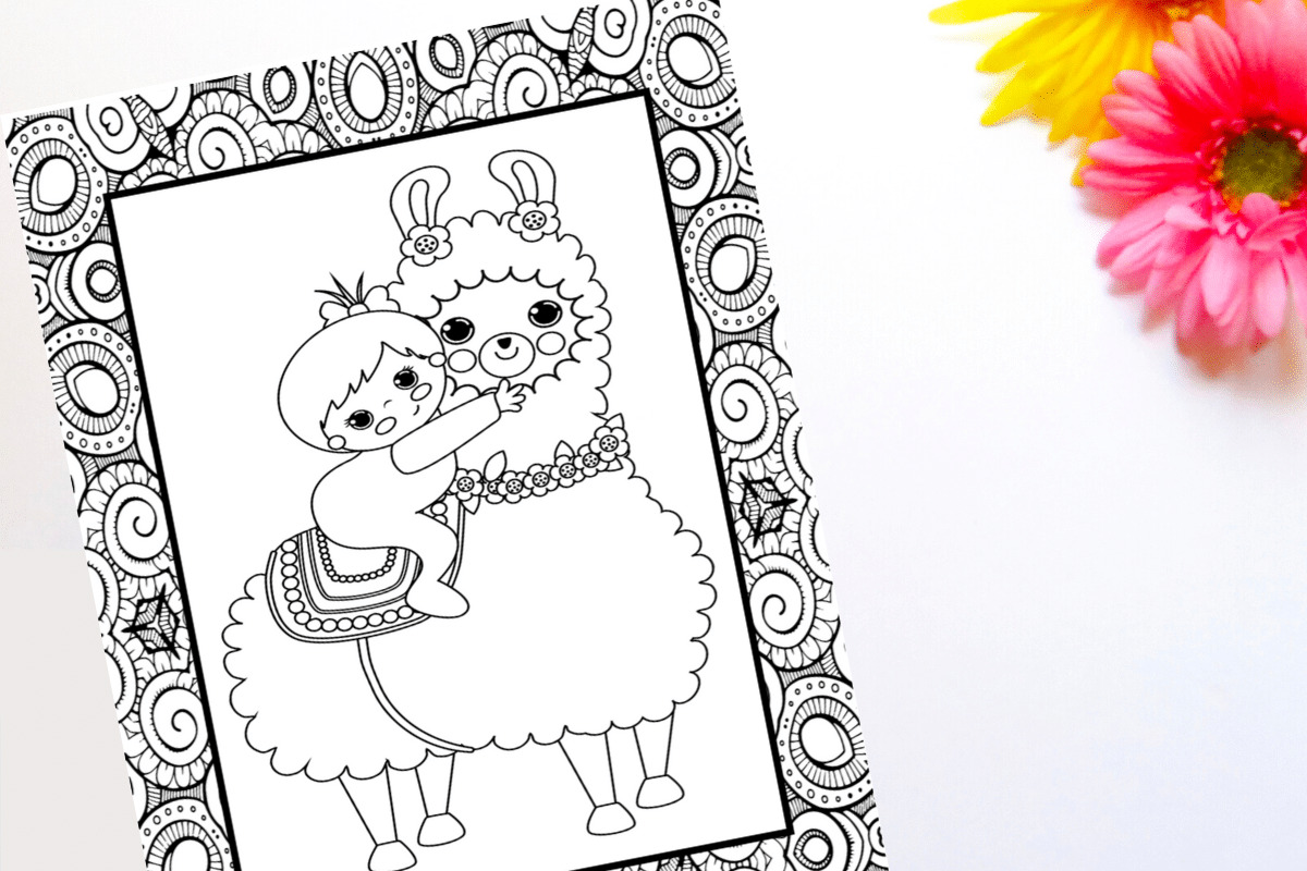 Printable llama coloring pages