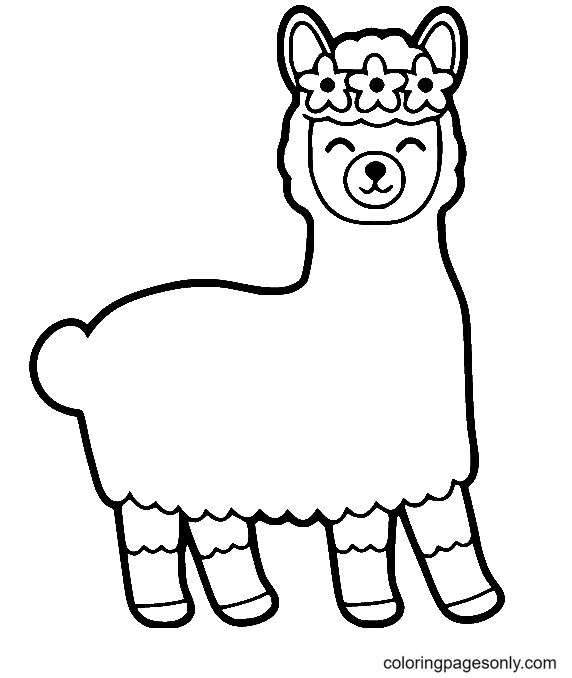 Llama coloring pages printable for free download