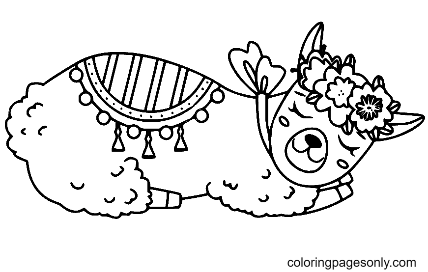 Llama coloring pages printable for free download