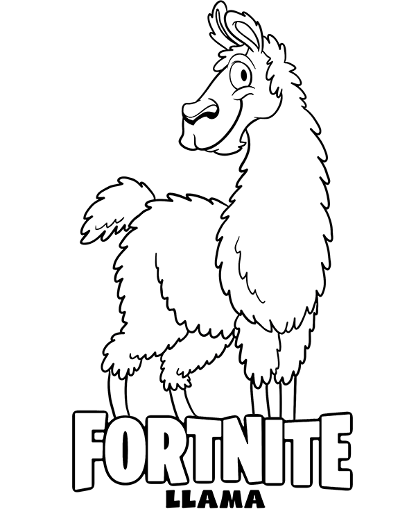 Fortnite coloring page with llama