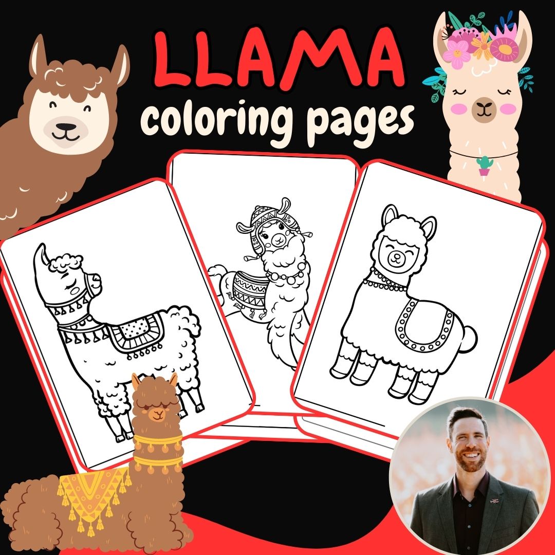 Llama coloring pages for kids of all ages unique designs to print and color made by teachers