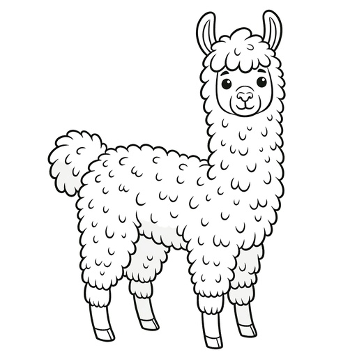 Simple llama coloring page