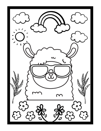 Adorable llama colouring pages for kids funny llama colouring sheets pdf teaching resources