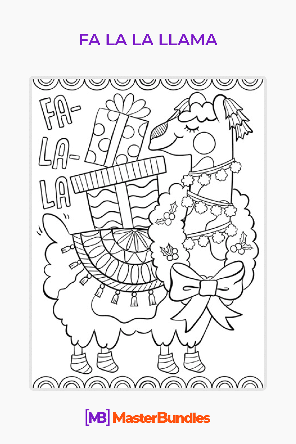 Fa la la llama free coloring page â