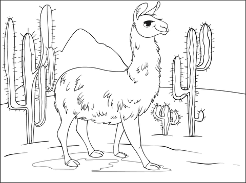 Llama coloring page free printable coloring pages