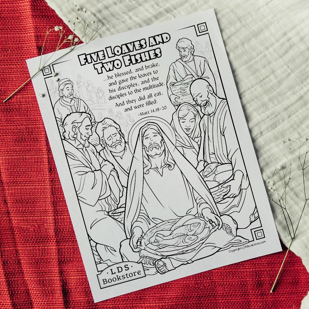 Jesus feeds the coloring page