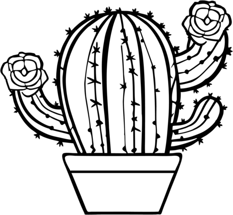 Cactus coloring pages free coloring pages