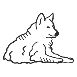 Wolf howl predator ear lying doodle animal png svg design for t