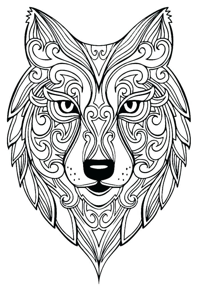 Wolf coloring pages for adults