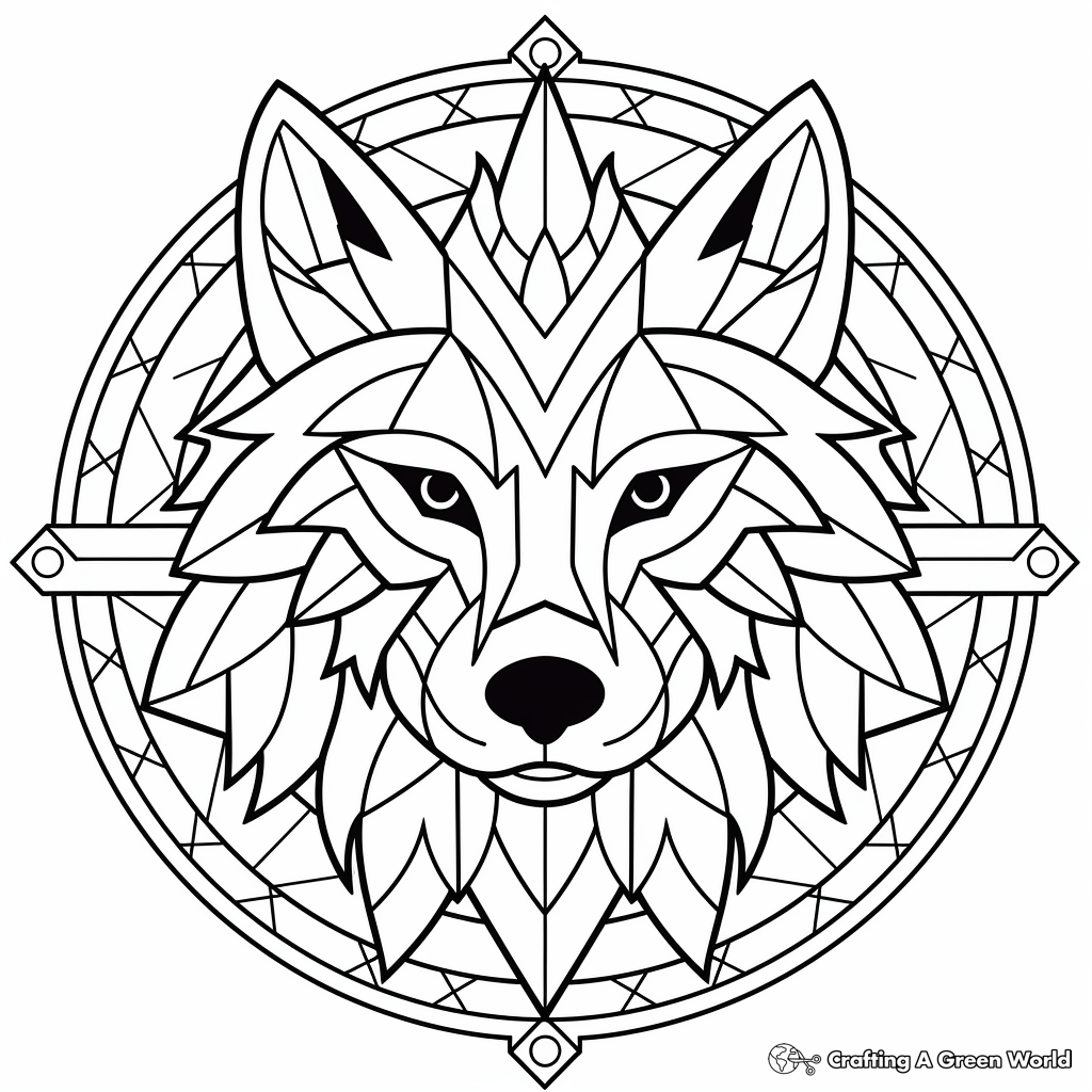 Wolf mandala coloring pages