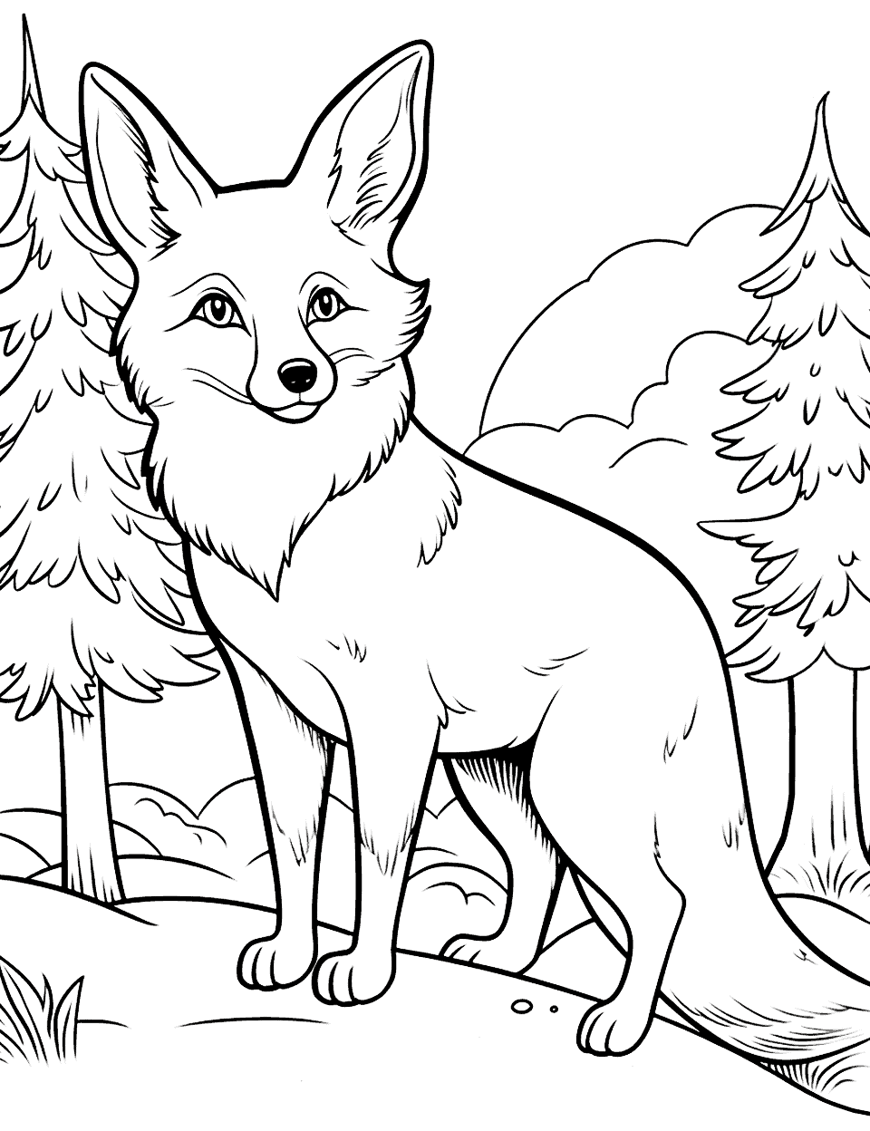 Fox coloring pages free printable sheets