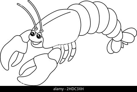 Lobster coloring page isolated for kids stock vector image art