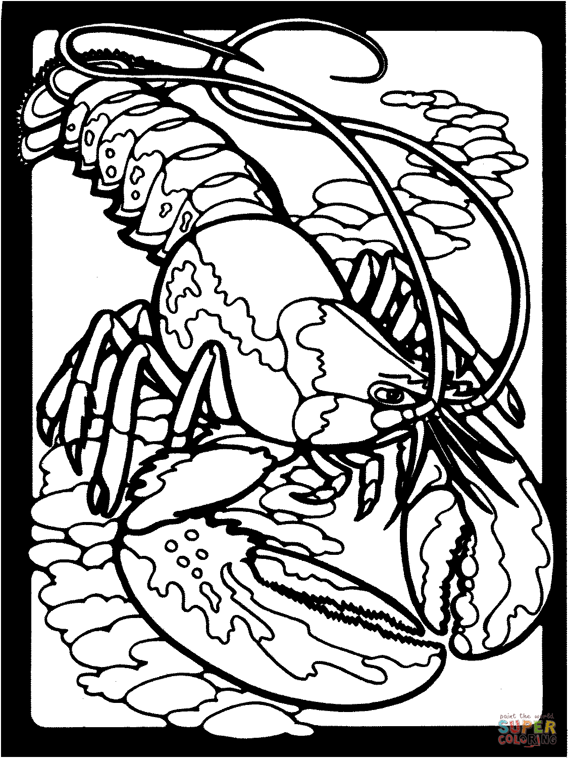 Clawed lobster coloring page free printable coloring pages