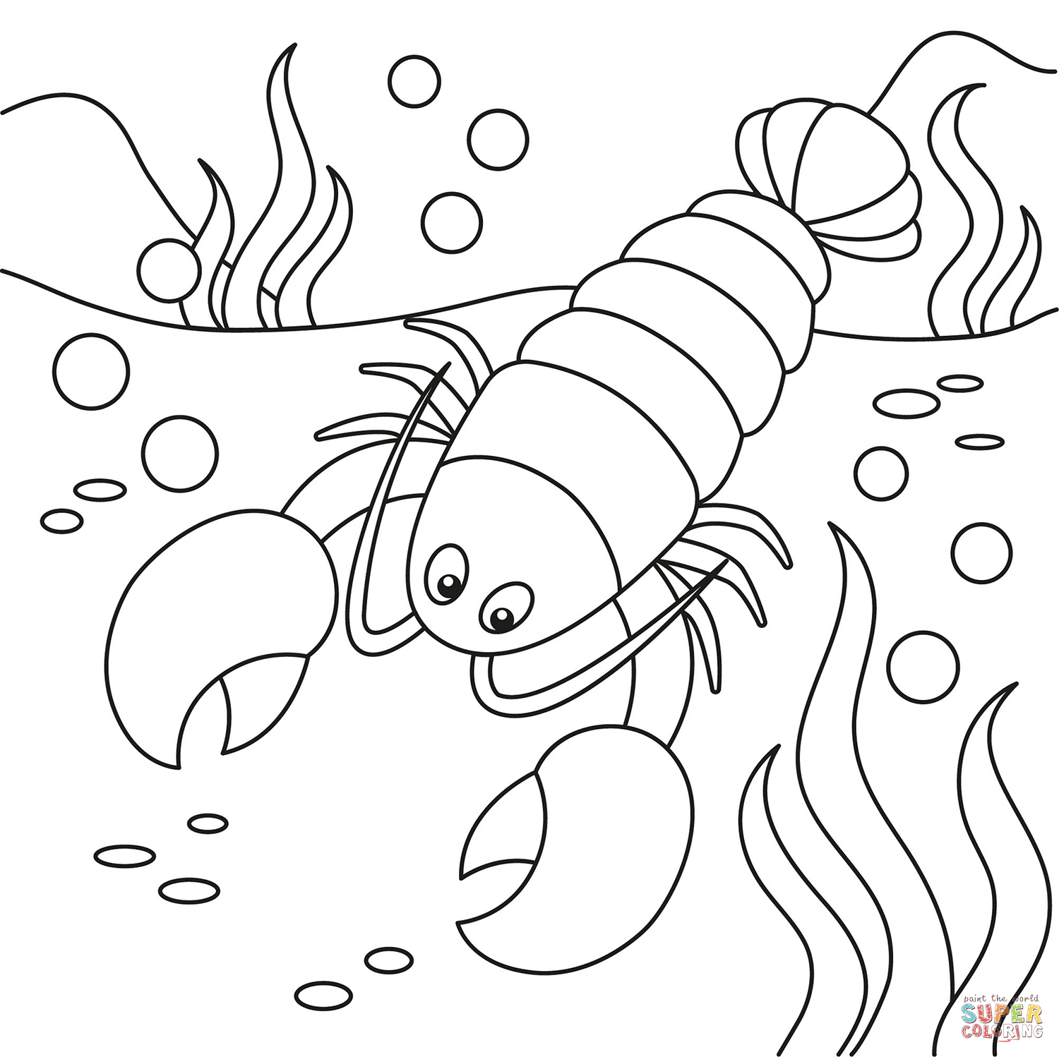 Cartoon lobster coloring page free printable coloring pages