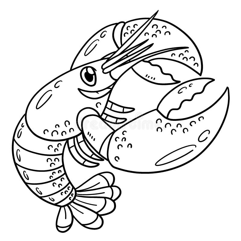 Lobster coloring page isolated for kids stock vector