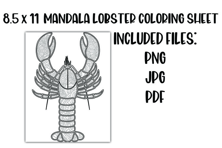 Mandala lobster kids coloring sheet