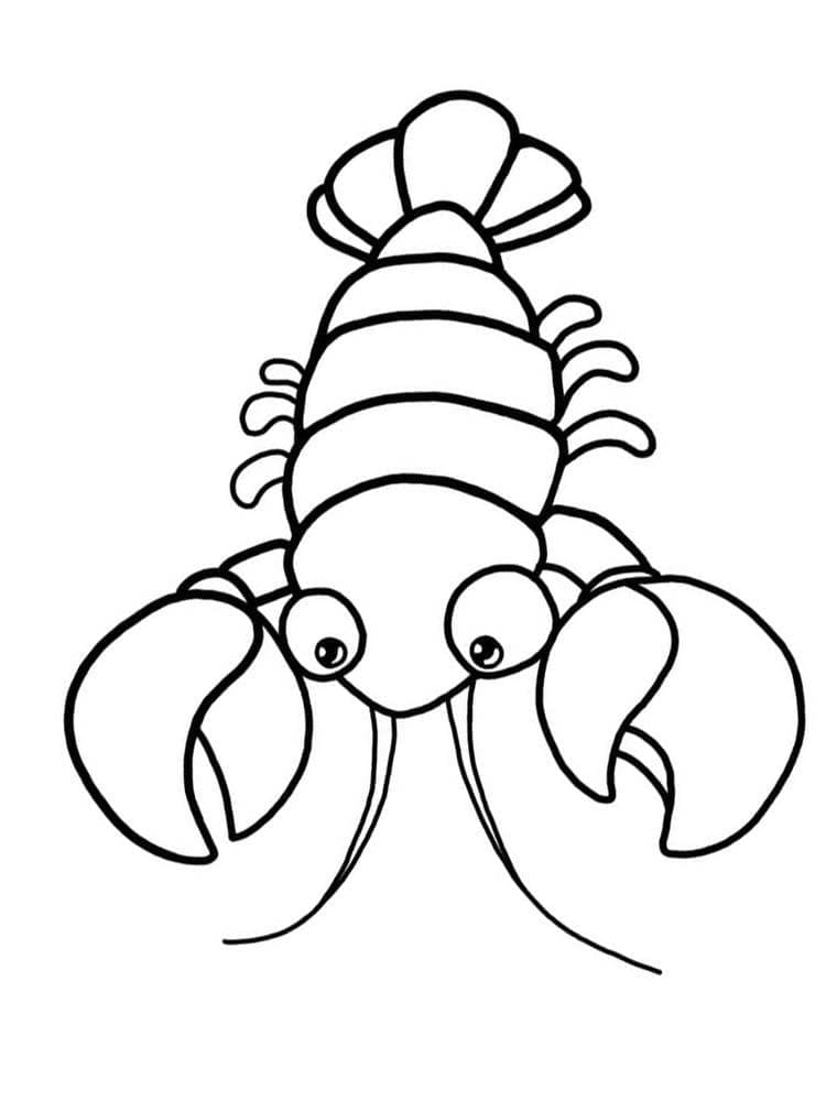 Cute lobster coloring page