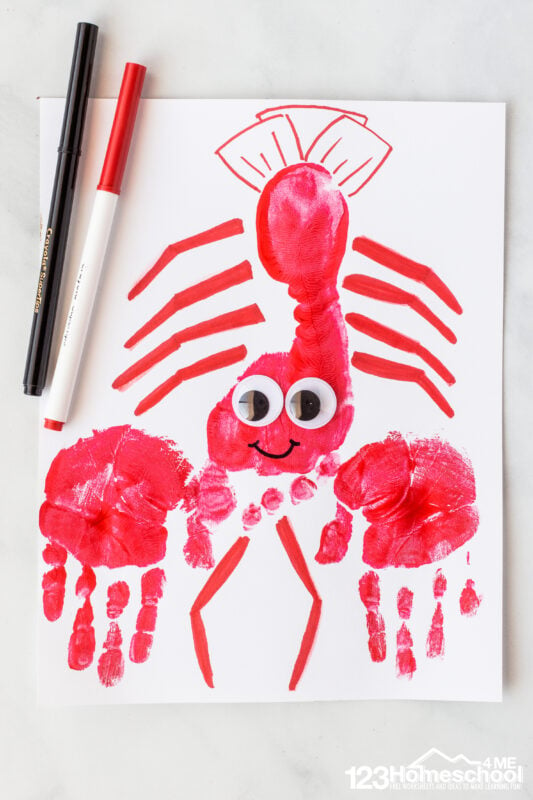 Ð super cute lobster hand and feet ocean craft for preschoolers