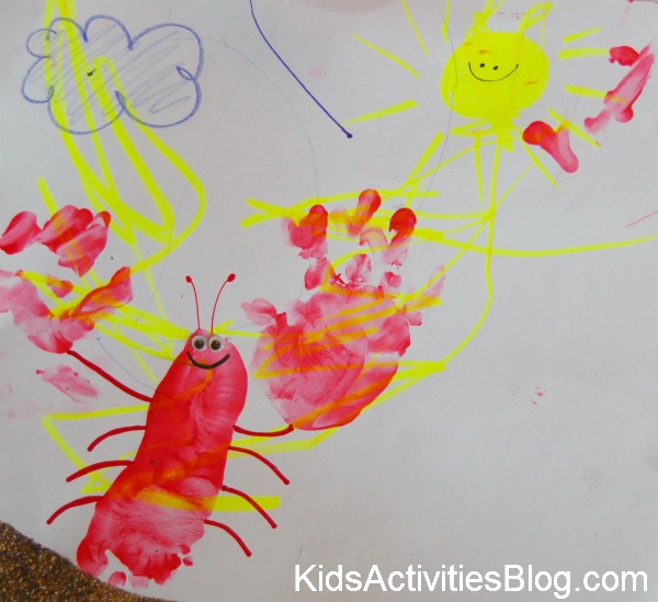 Handprint and footprint lobsters kids activities blog