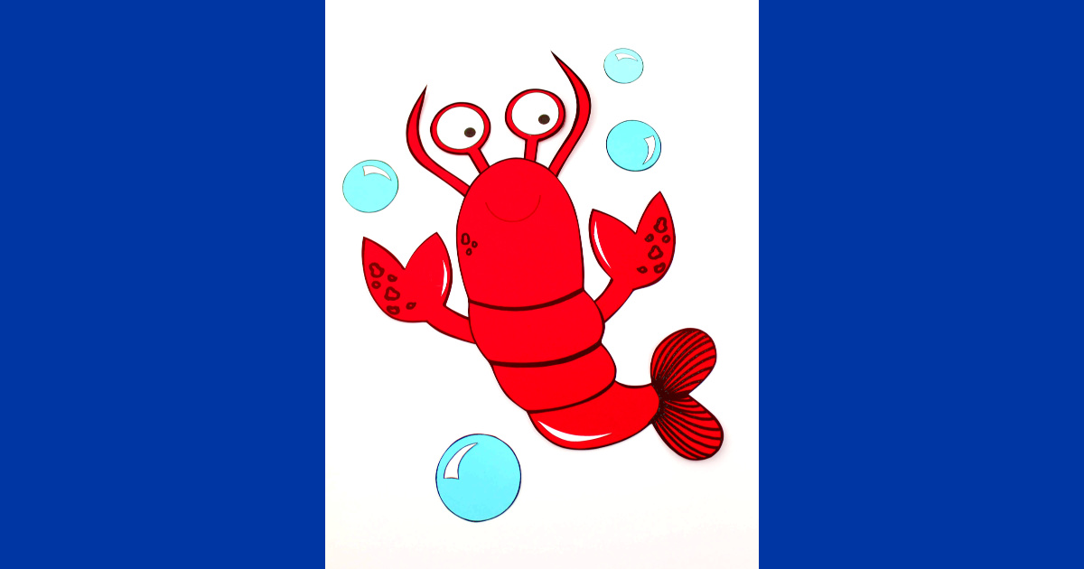 Paper lobster craft with free printable template