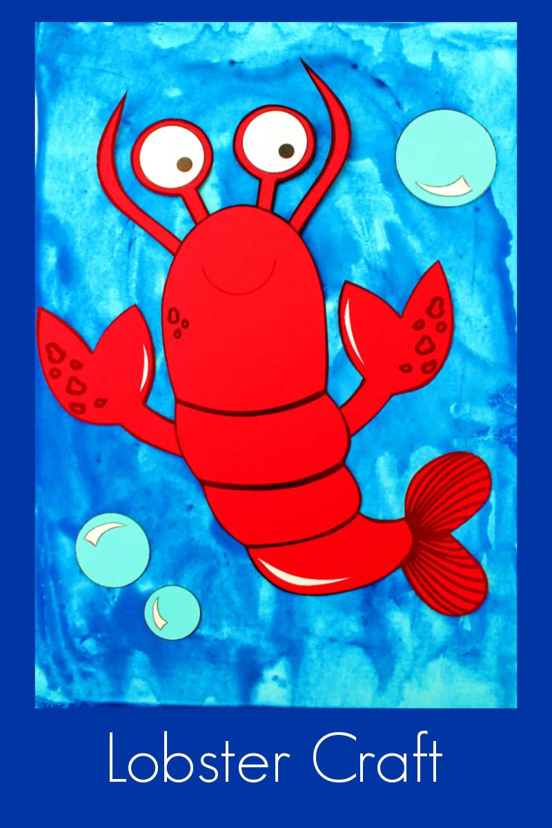 Paper lobster craft with free printable template lobstercraft freeprintable papercraft lobster crafts animal crafts for kids ocean animal crafts