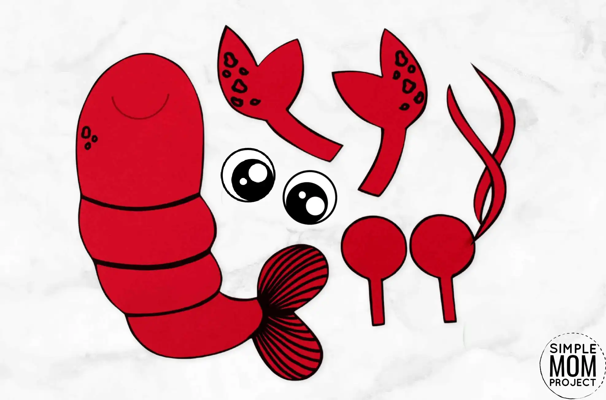 Easy lobster craft for kids with free lobster template â simple mom project