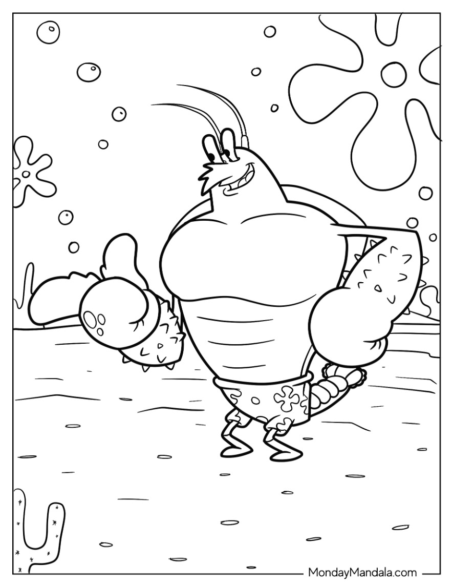 Spongebob coloring pages free pdf printables