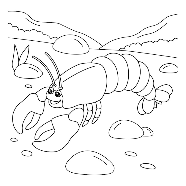 Premium vector lobster coloring page for kids