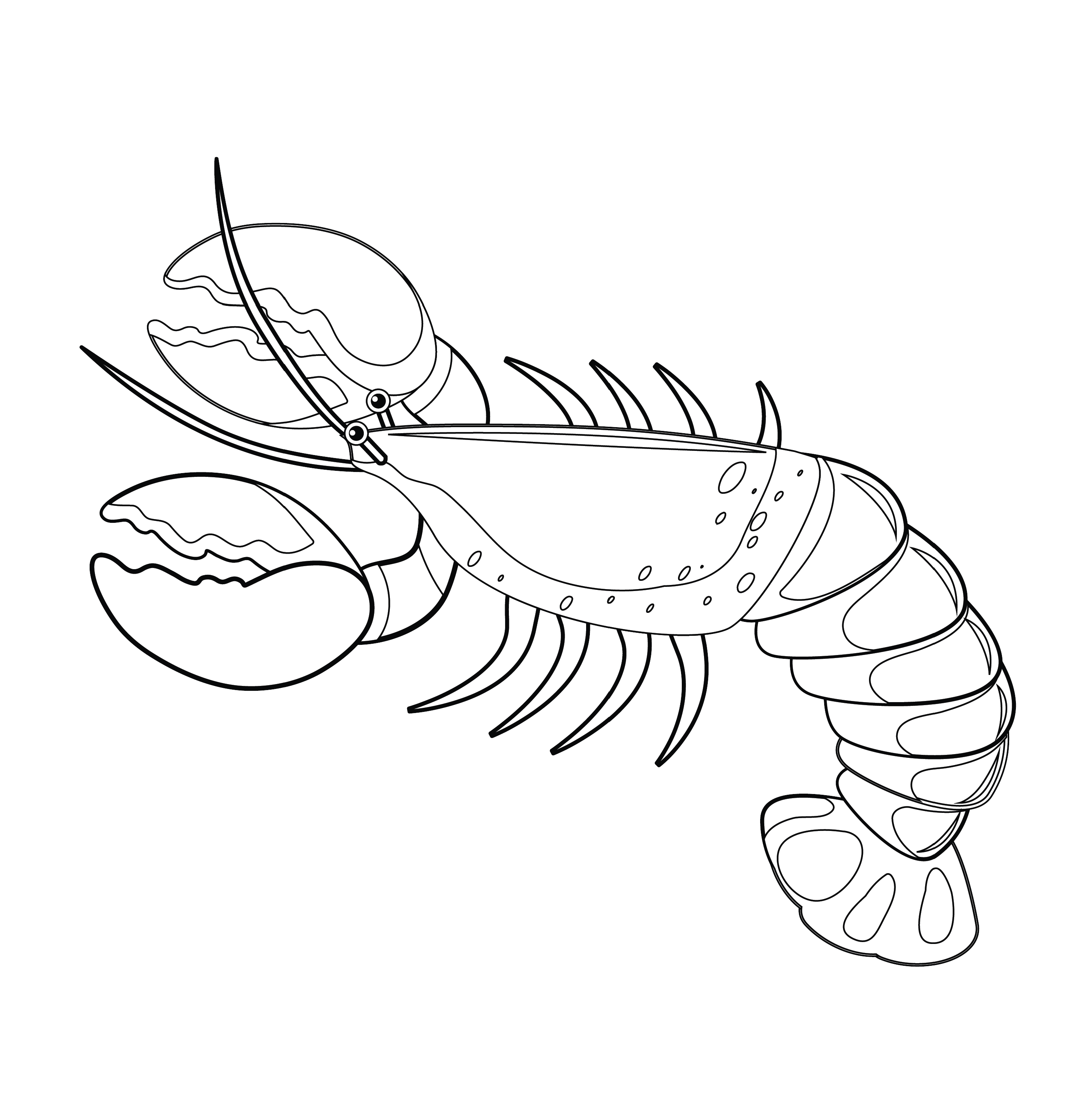Best cute lobster coloring page for kids