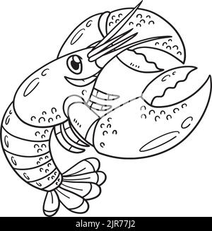 Lobster coloring page isolated for kids stock vector image art