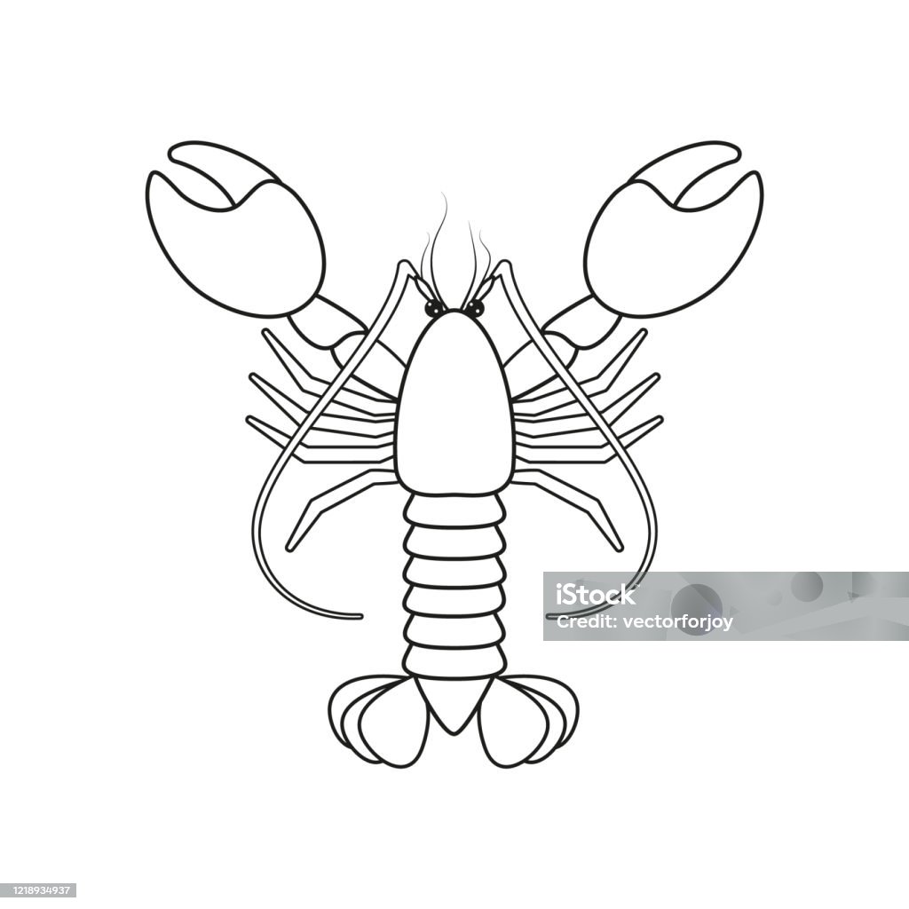 Lobster outline drawing coloring page stock illustration