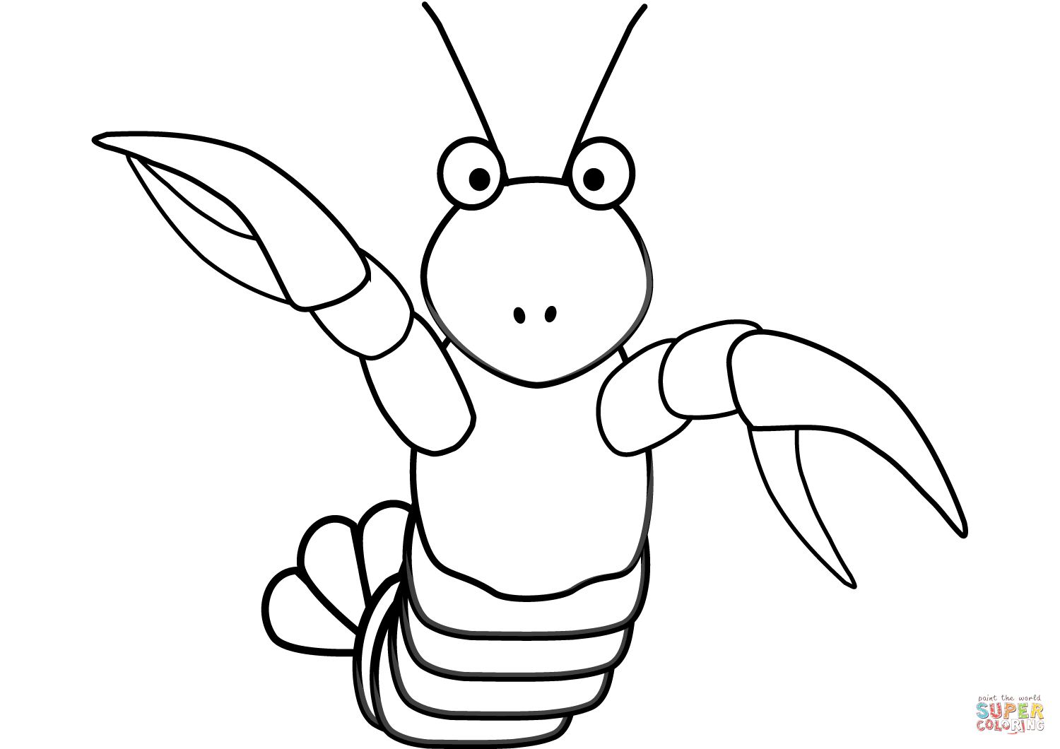 Cartoon lobster coloring page free printable coloring pages