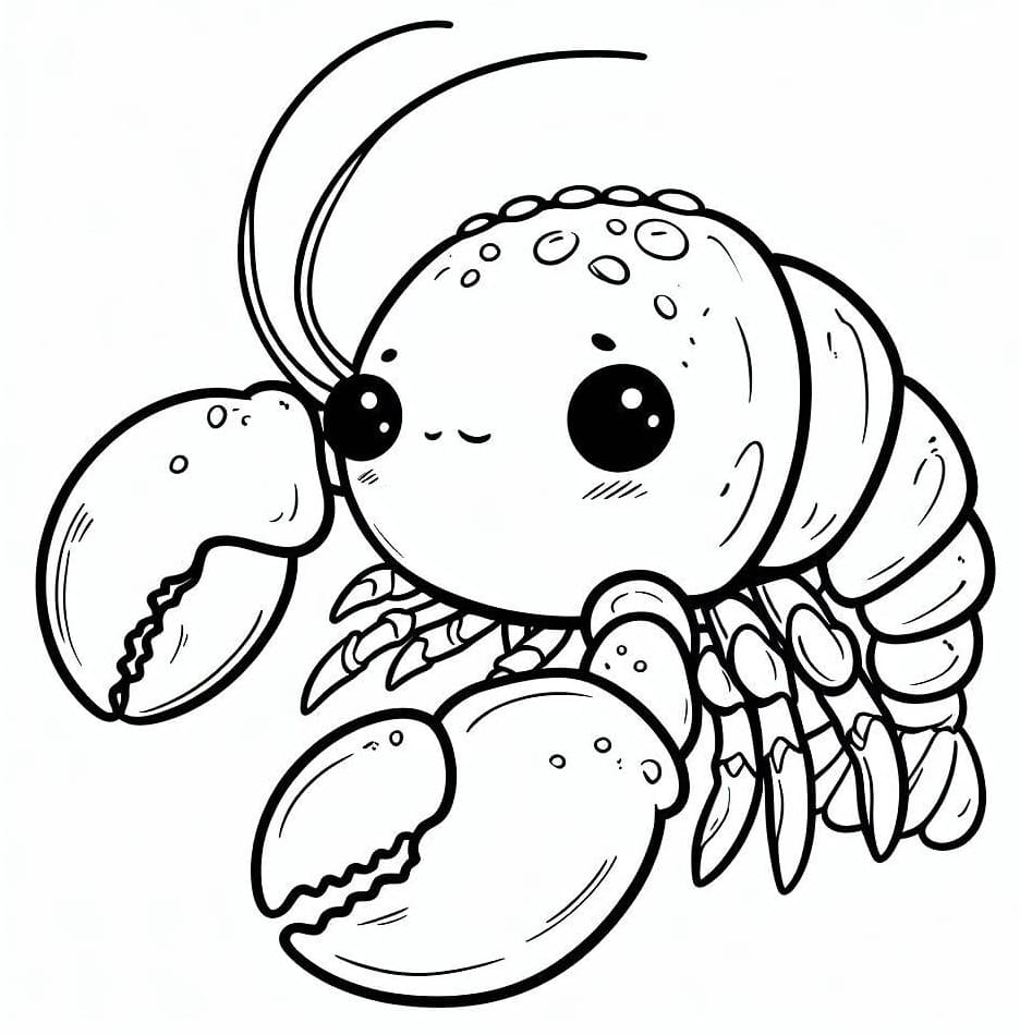 Easy lobster coloring page