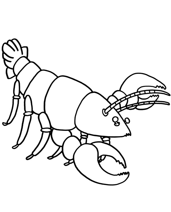 Printable coloring page crayfish