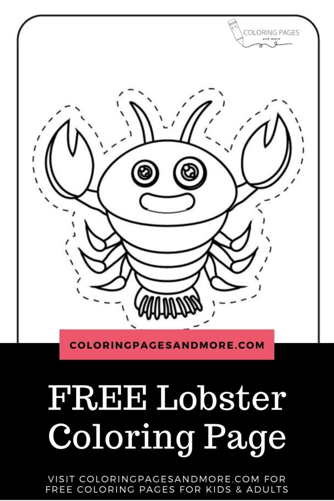 Lobster coloring and cutting page